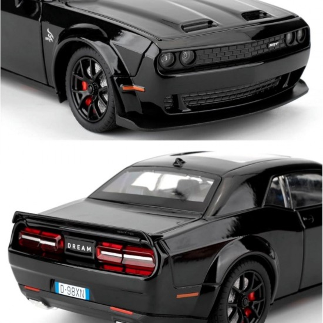 Метална кола с отварящи се врати светлини и звуци Dodge Challenger 1:24