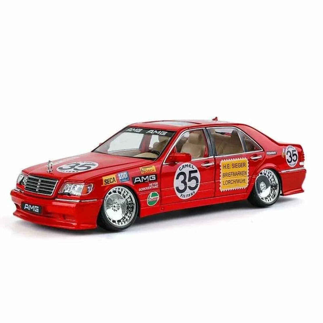 Метална кола с отварящи се врати, светлини и звуци Mercedes-Benz S-Class W140 320 SEL 1:24