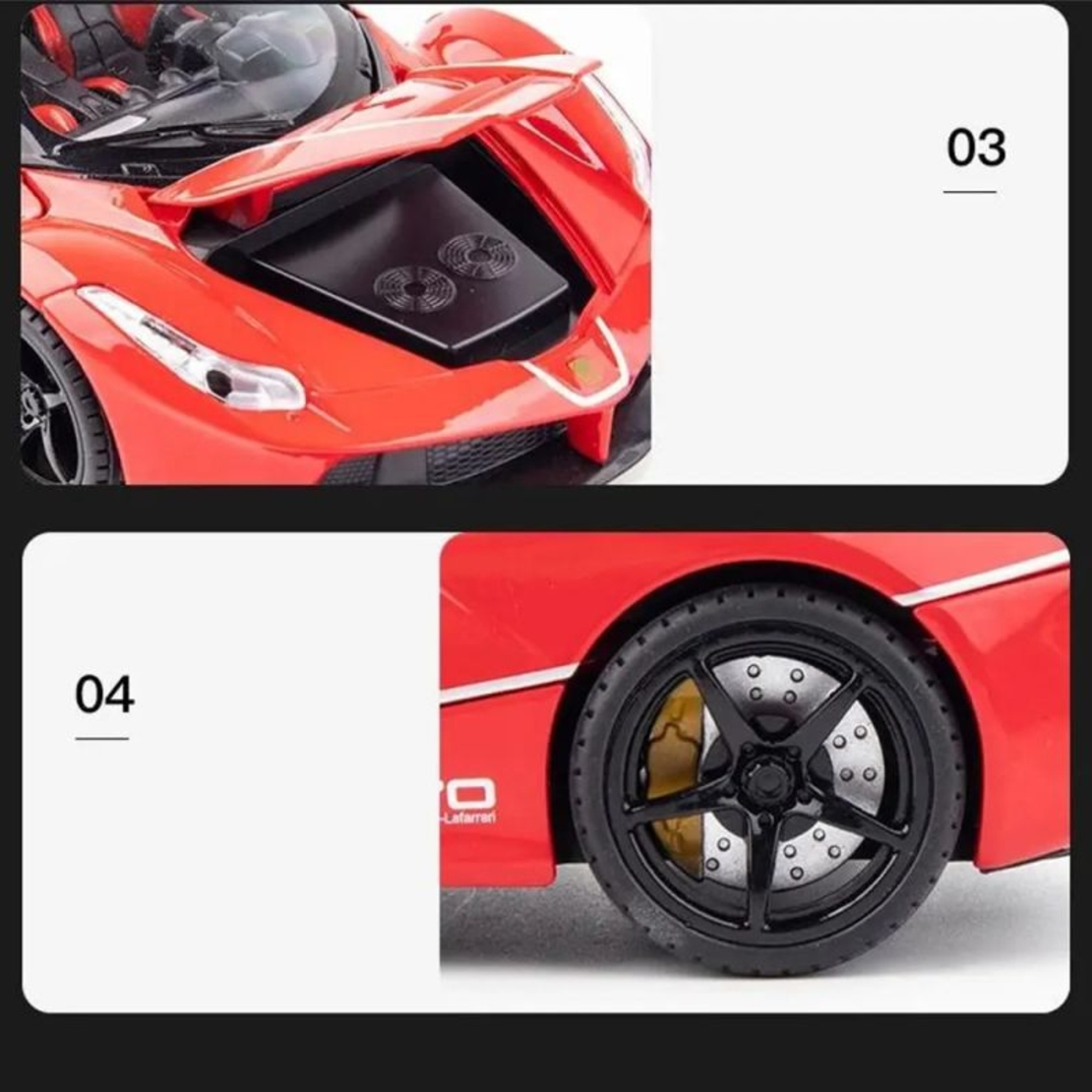 Метална кола с отварящи се врати и капаци светлини и звуци Ferrari LaFerrari Aperta 1:24