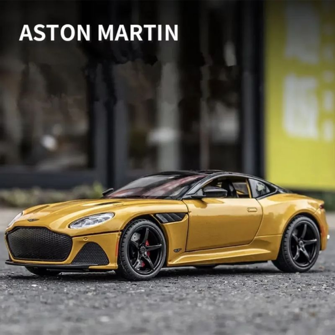Метална кола с отварящи се врати и капаци светлини и звуци Aston Martin DBS Superleggera 1:24