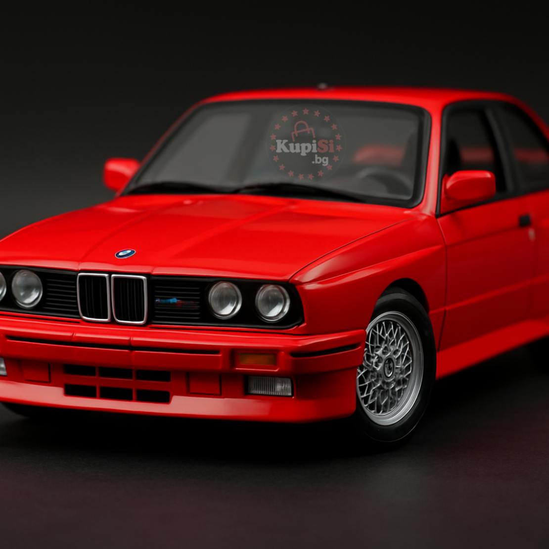 Метална кола с отварящи се врати капаци светлини и звуци BMW M3 E30 1:24