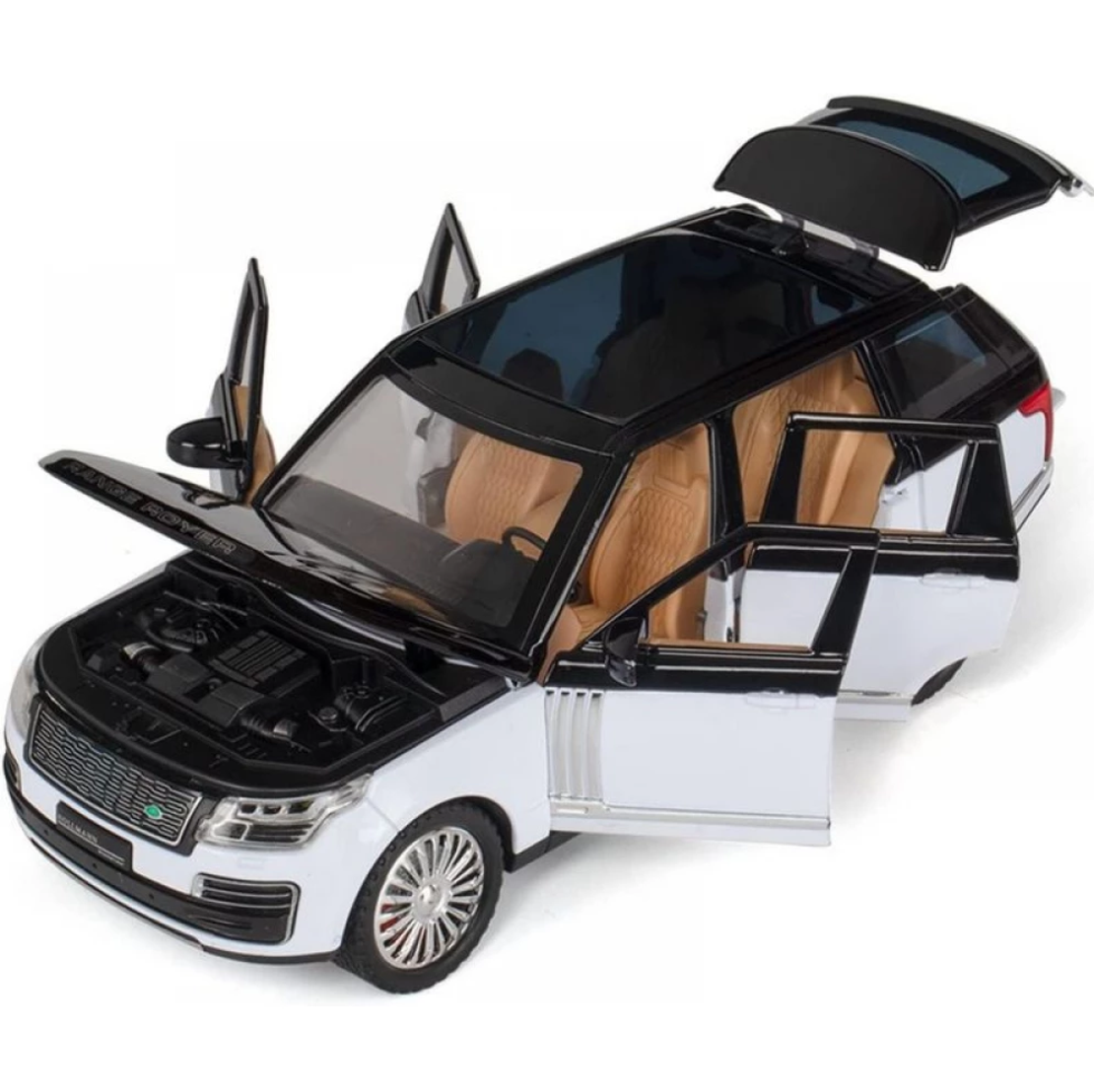 Метална кола с отварящи се врати, капаци, светлини и звуци Range Rover 1:24