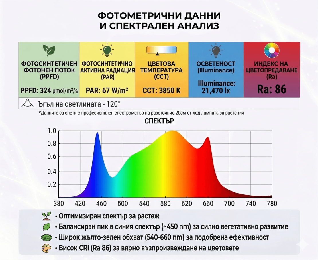 Универсална LED лампа за  растения 50W