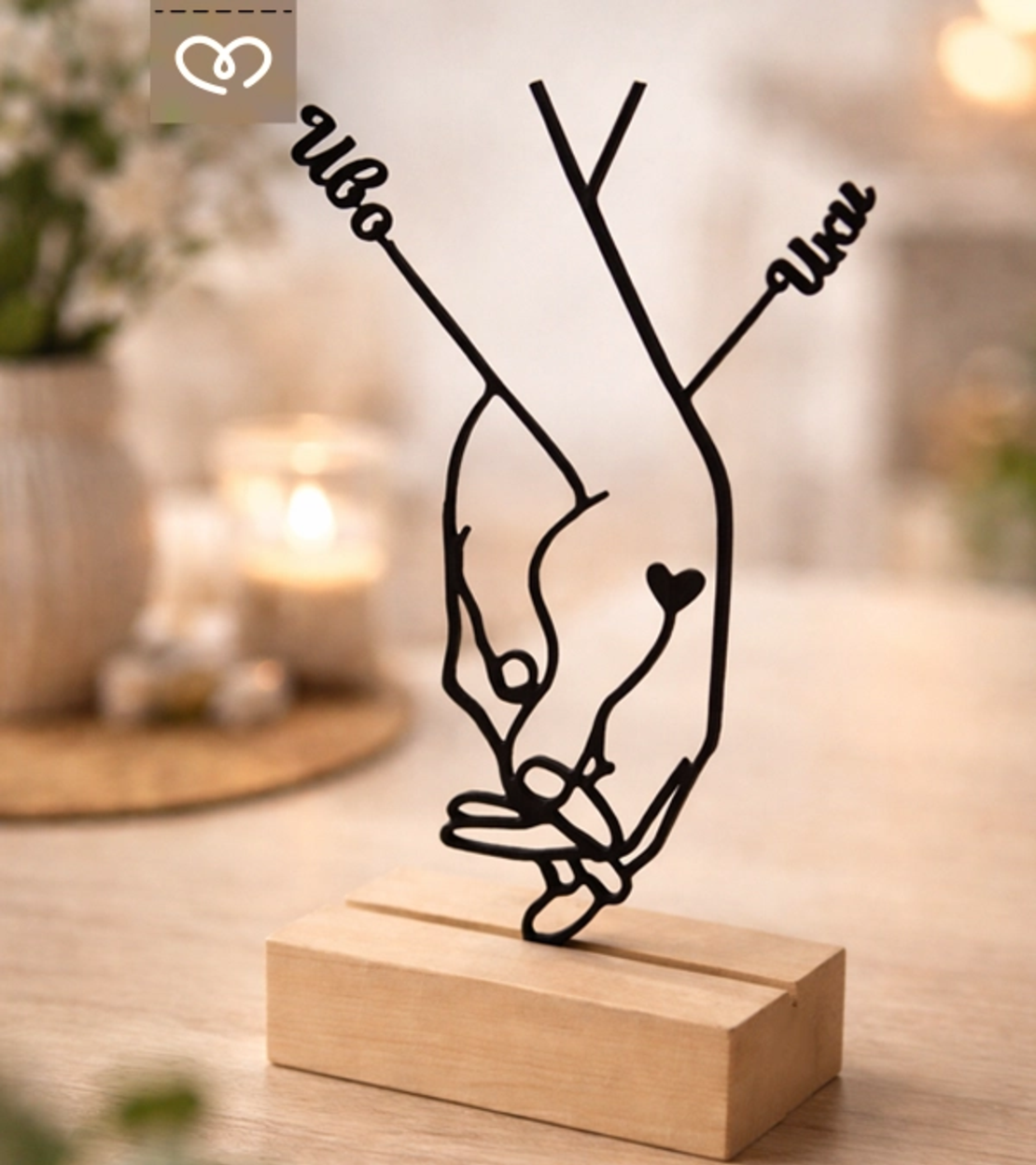 Романтичен подарък за влюбени – Изненада персонализиран плакет Обичам те