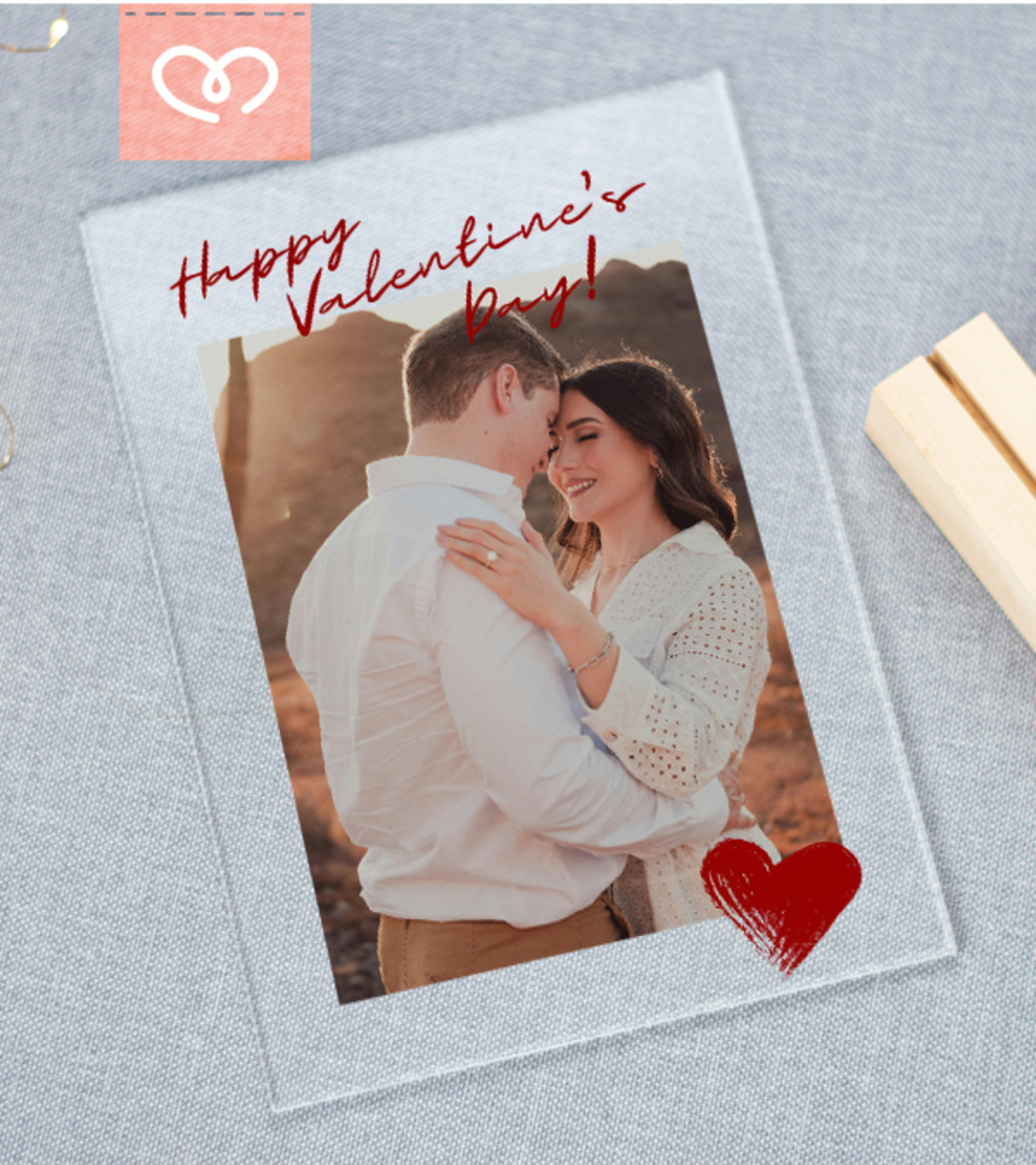 Подарък за влюбени – персонализиран плакет със снимка за Свети Валентин