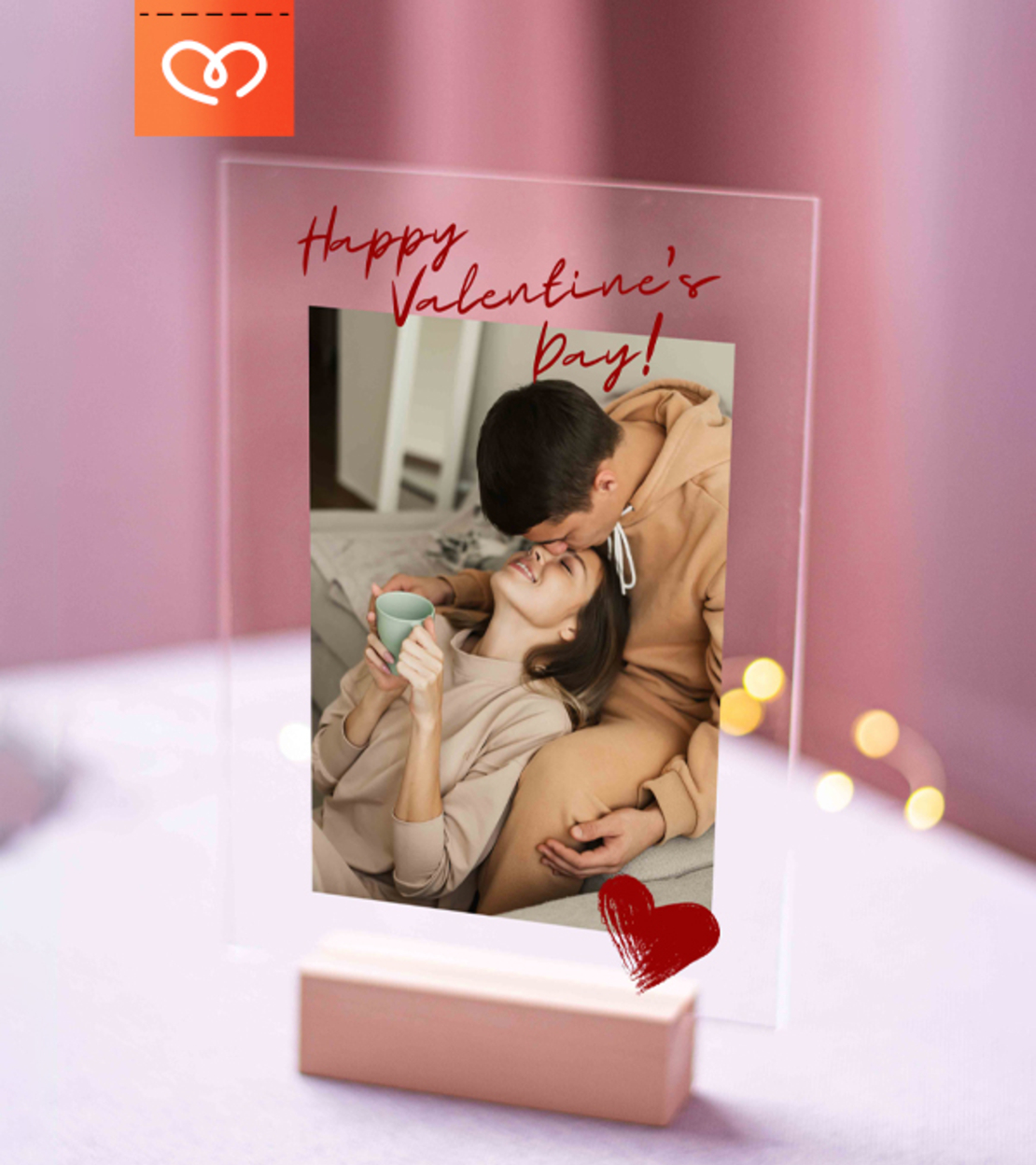 Подарък за влюбени – персонализиран плакет със снимка за Свети Валентин