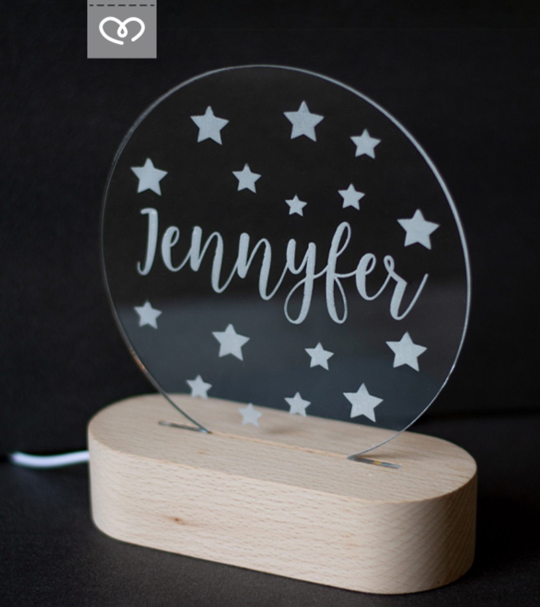Детска настолна лампа с име – подарък за рожден ден за дете