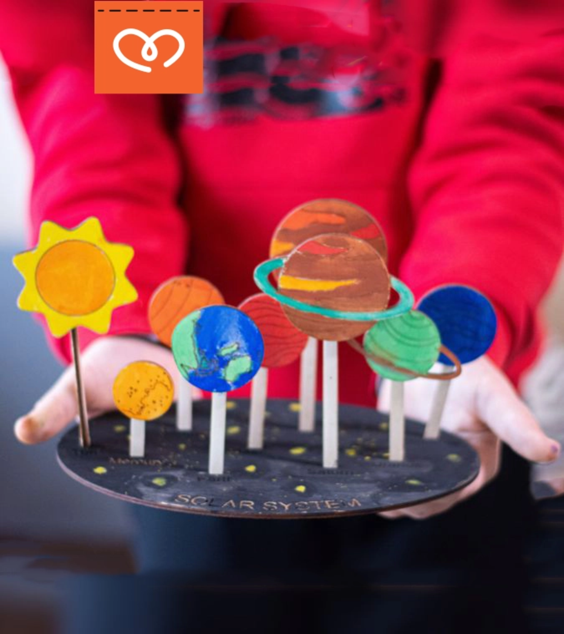 Слънчева система – проект за училище „Направи си сам“ | дървен модел планети за оцветяване