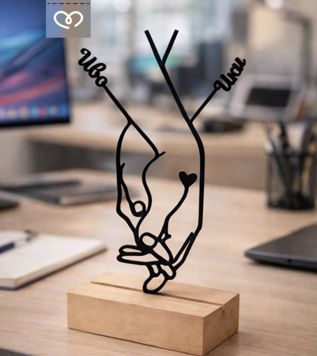 Романтичен подарък за влюбени – Изненада персонализиран плакет Обичам те