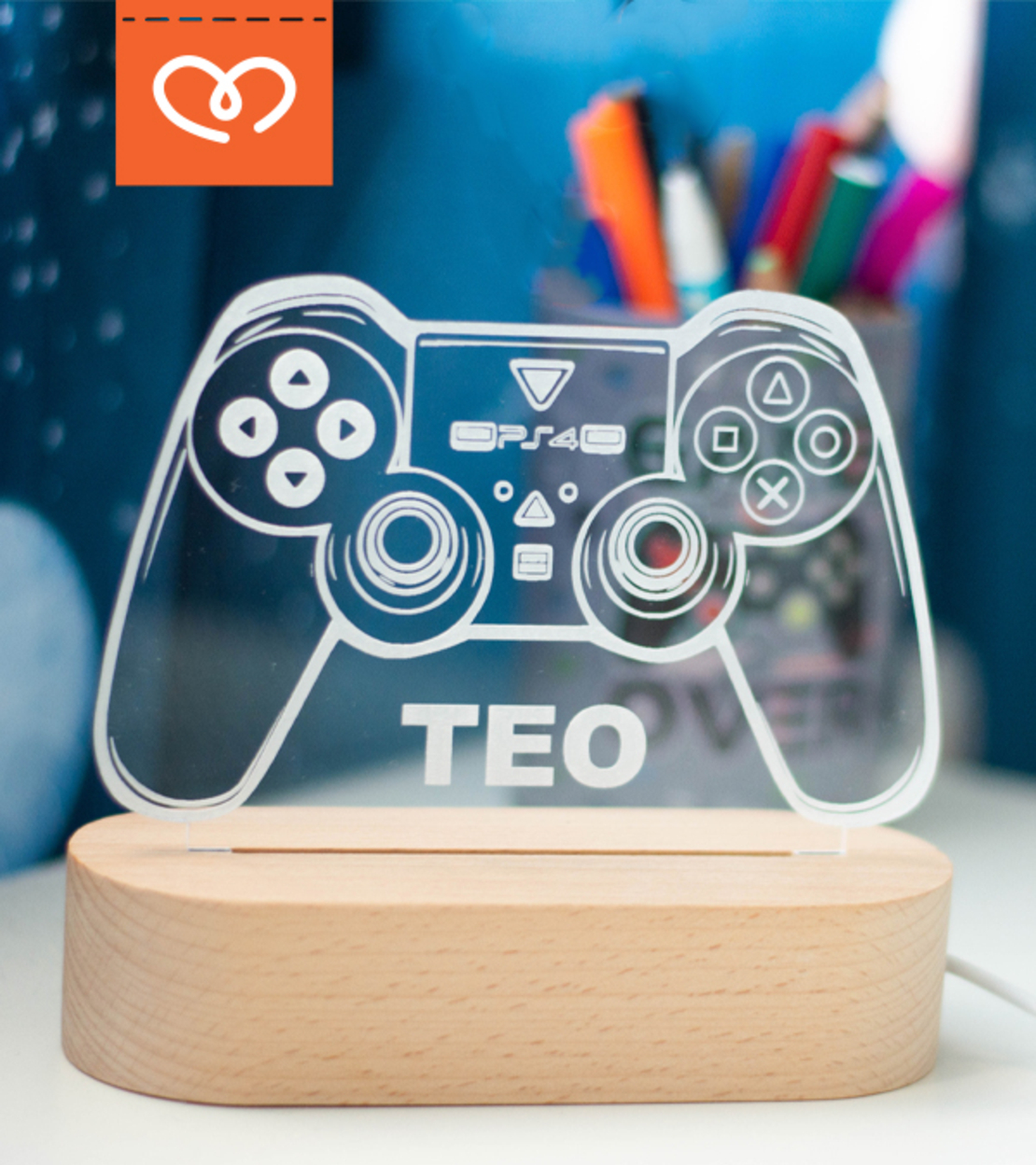 Лампа за Геймър | Настолна Лампа  за тийн момче  с име