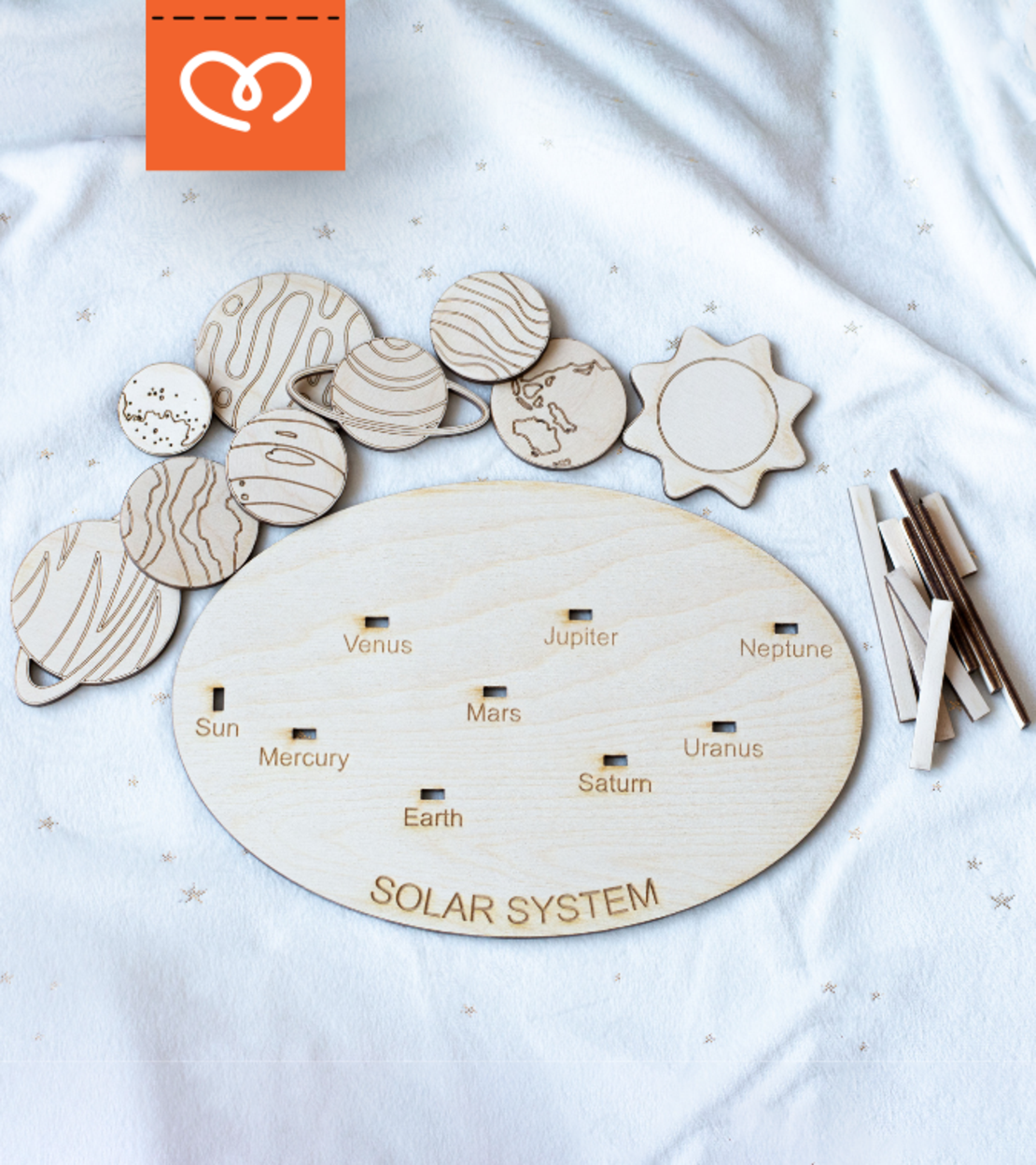 Слънчева система – проект за училище „Направи си сам“ | дървен модел планети за оцветяване