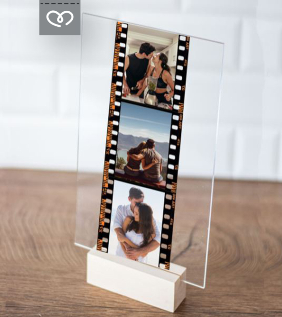 Персонализиран Плакет с Ретро Фото Лента – Колаж с 3 Снимки