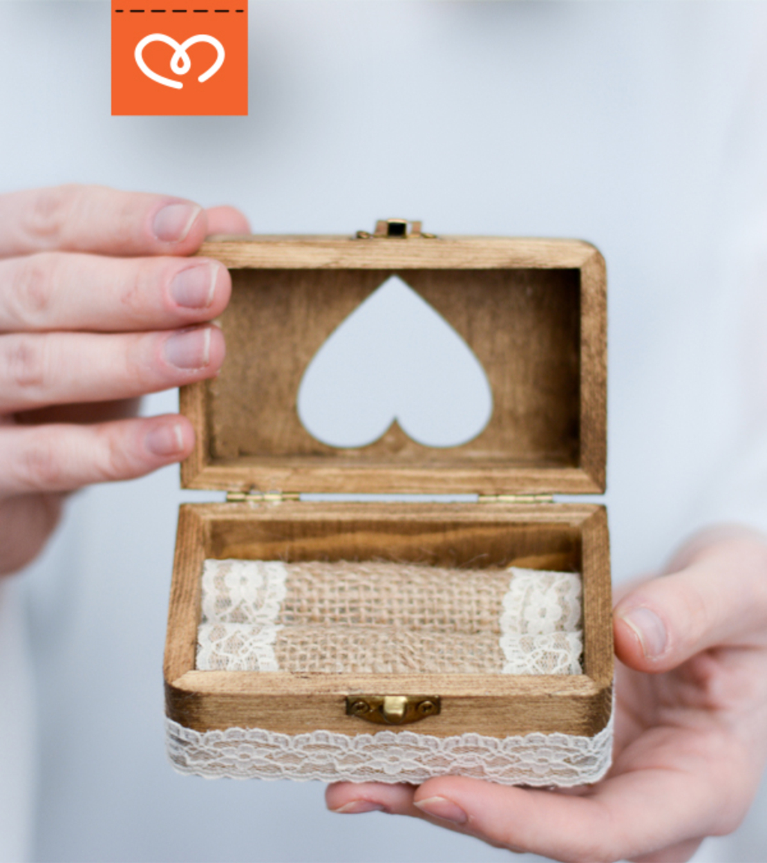 Сватбена кутия за пръстени | Винтич сватба | Дървена кутия за пръстени