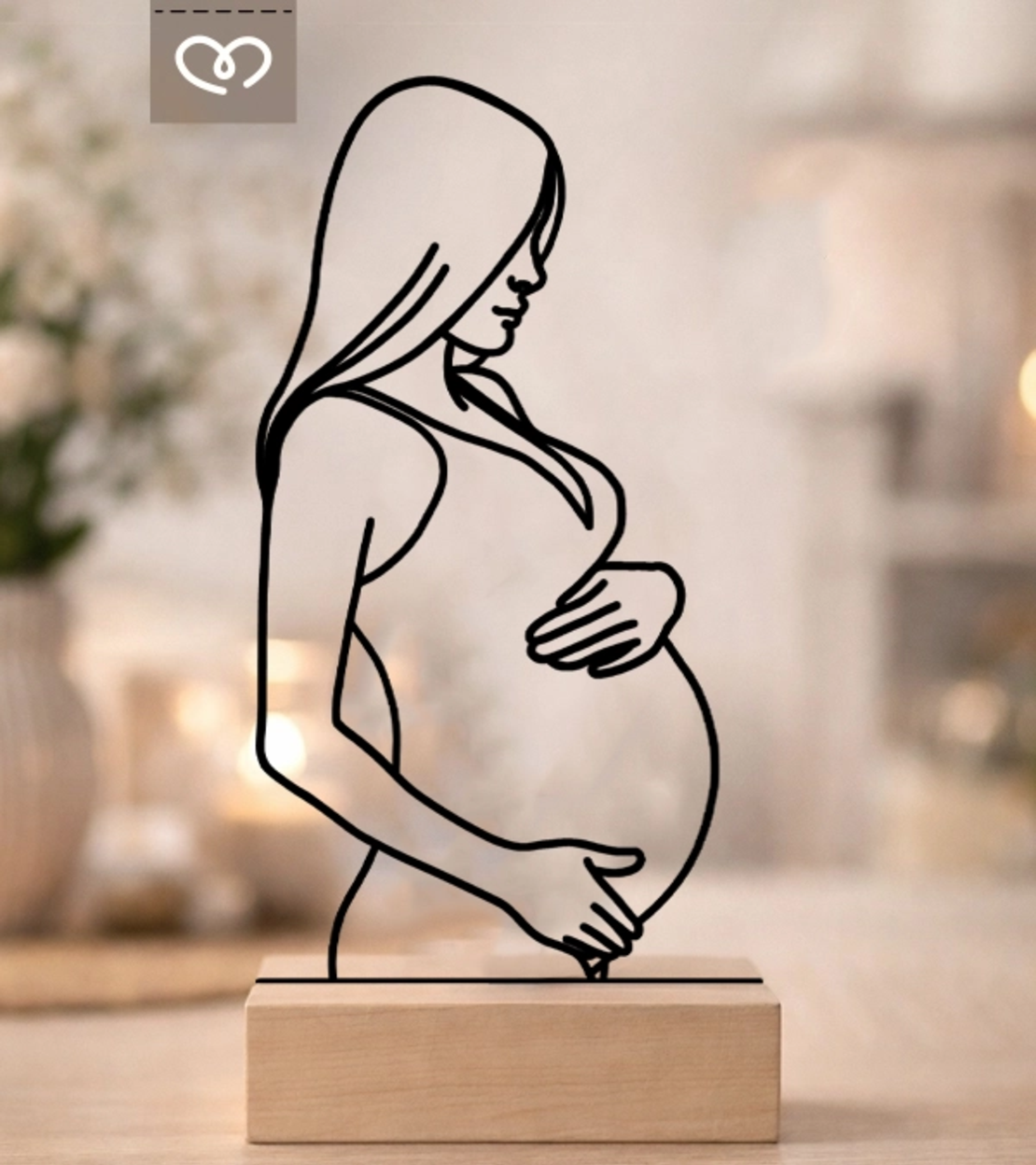 Подарък за гинеколог – дървена статуетка за благодарност с име