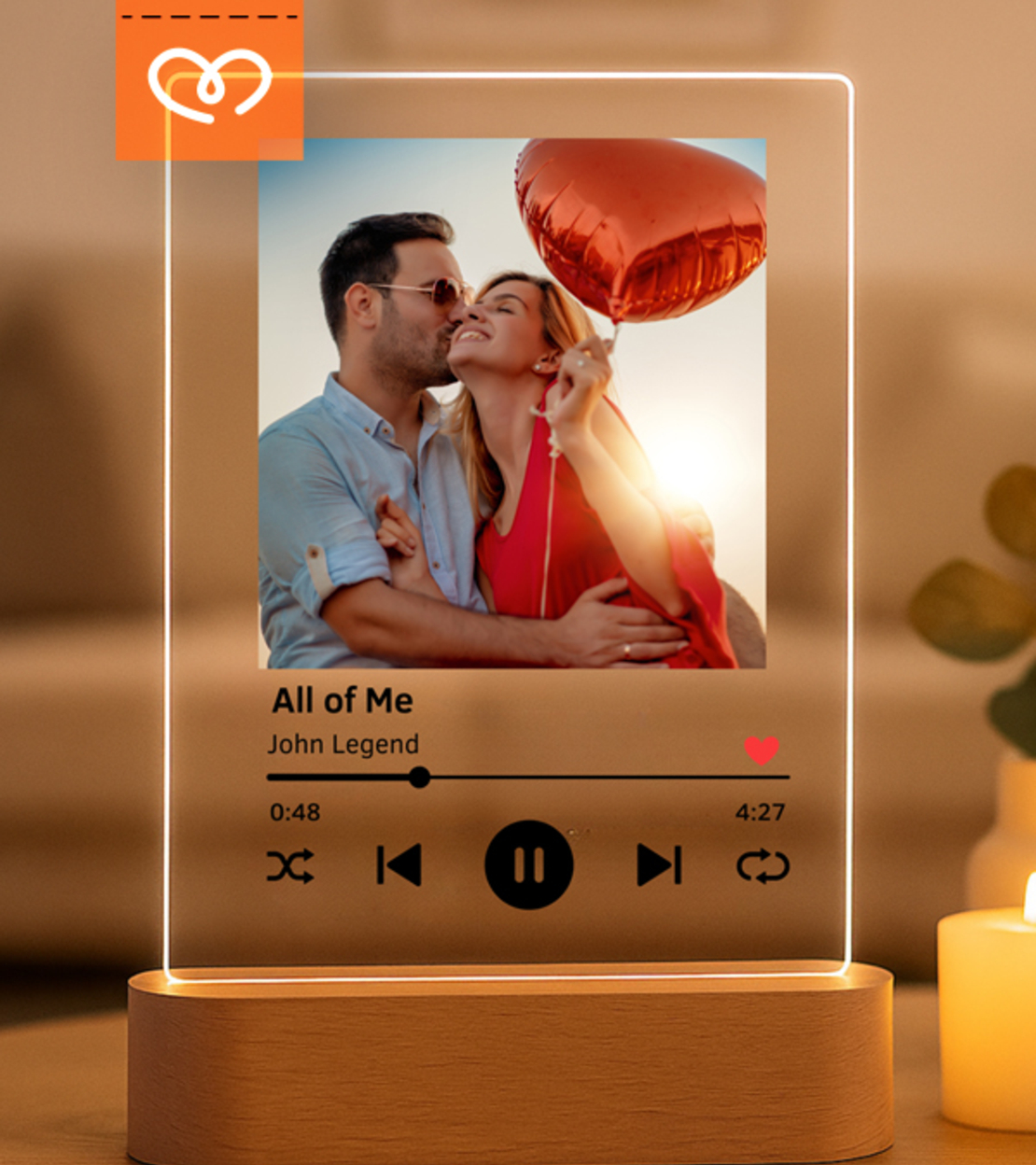 LED лампа с любима песен и снимка | Персонализиран подарък