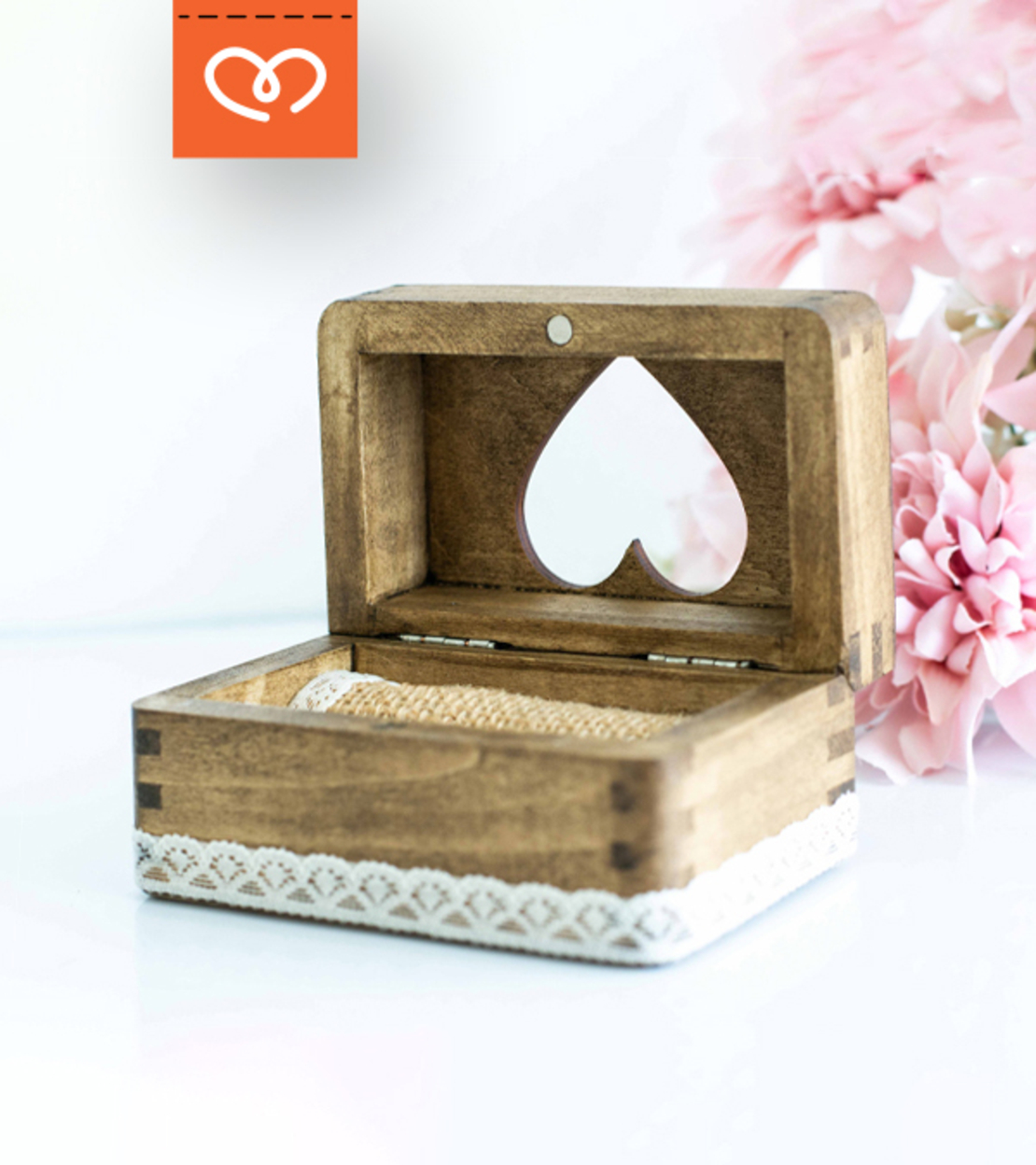 Сватбена кутия за пръстени | Винтич сватба | Дървена кутия за пръстени