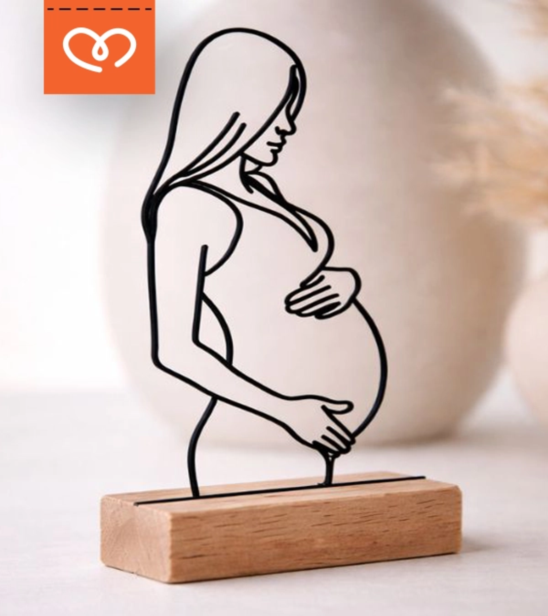 Подарък за гинеколог – дървена статуетка за благодарност с име