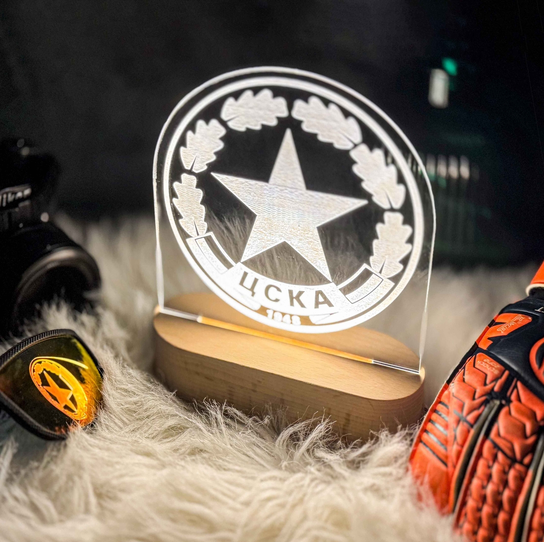 ЦСКА Лампа с Логото на Любим Отбор – Персонализиран Подарък за Фенове ЦСКА