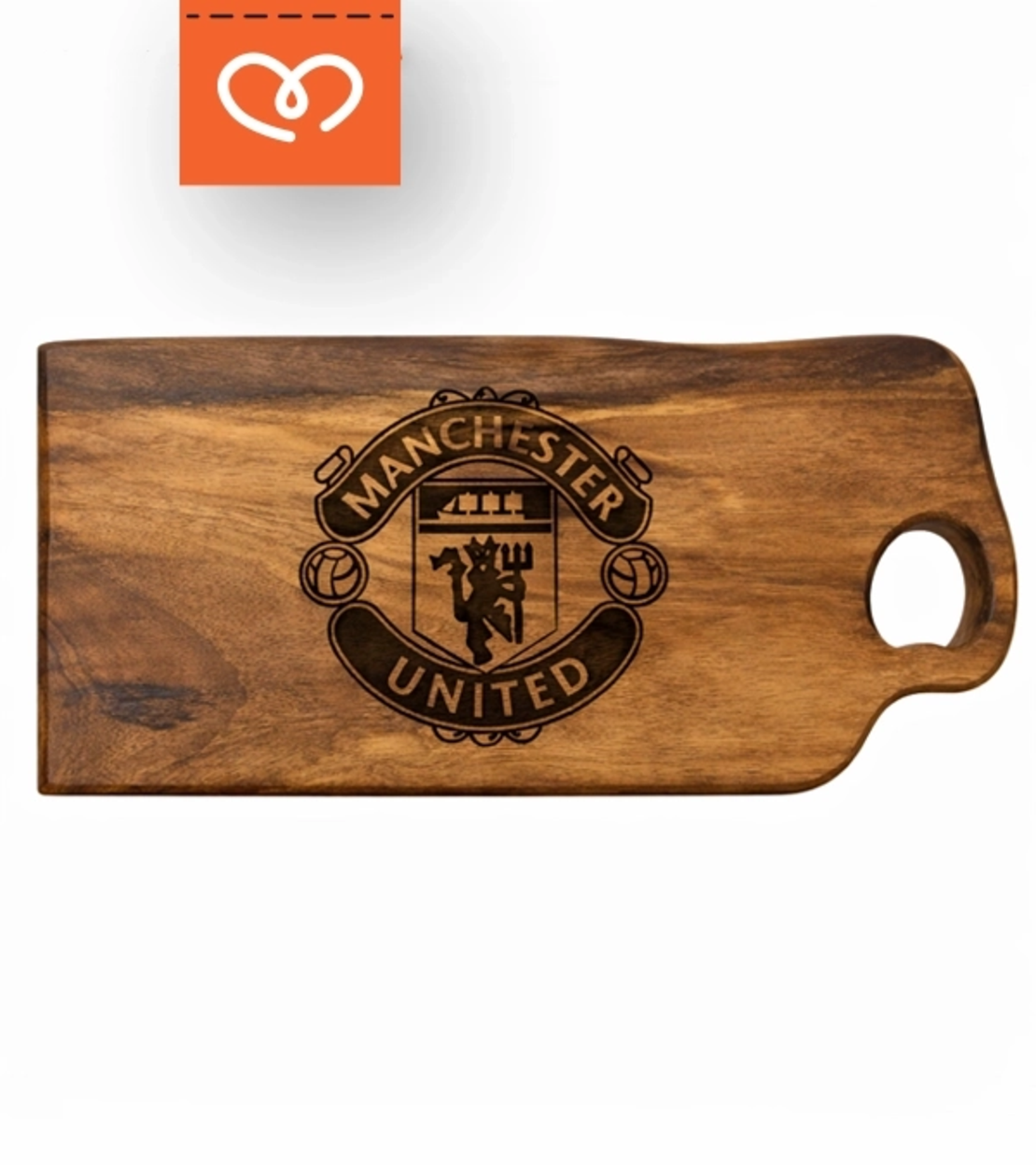 Подарък за футболен фен – дървена дъска с лого Манчестър Юнайтед