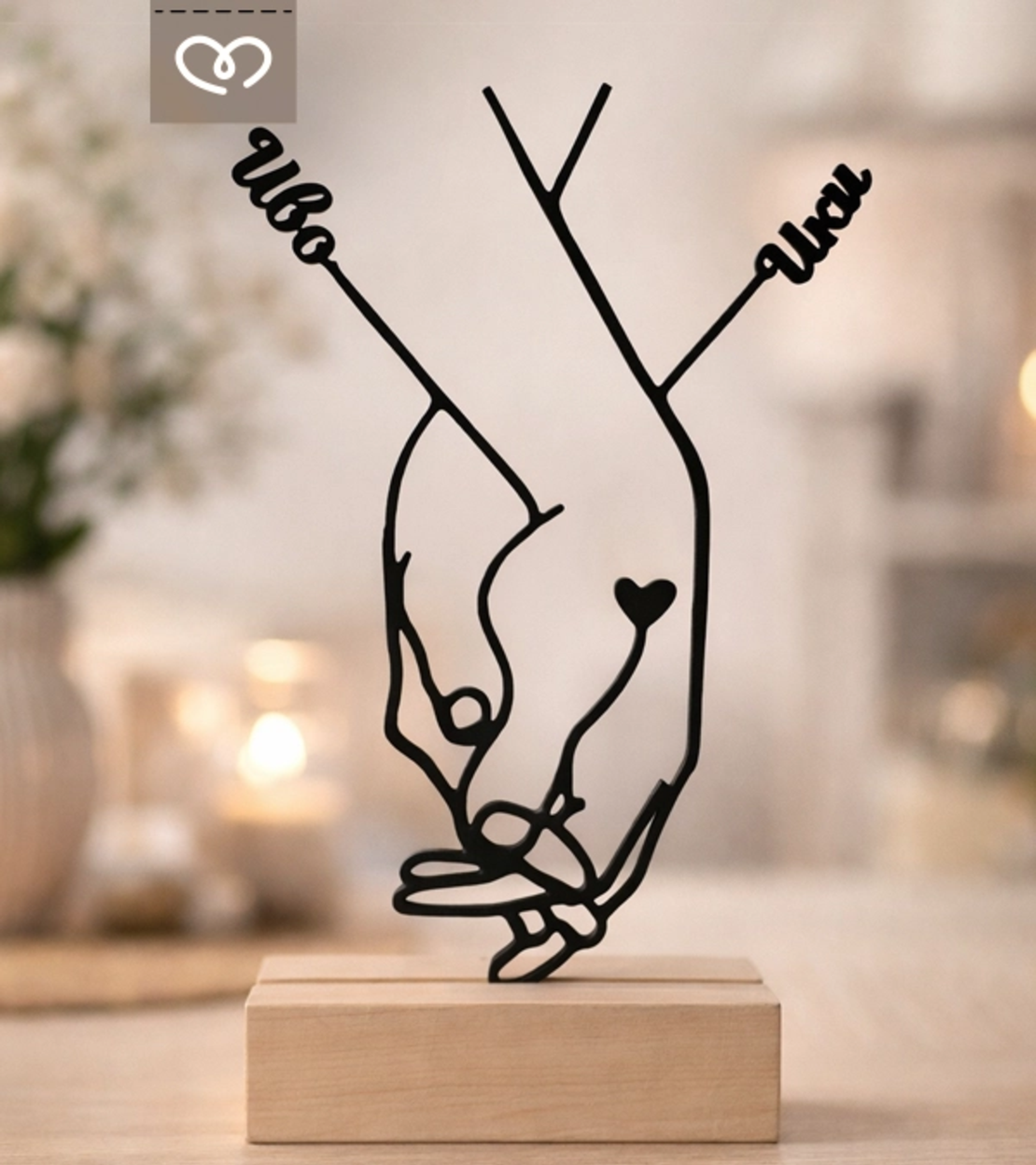 Романтичен подарък за влюбени – Изненада персонализиран плакет Обичам те