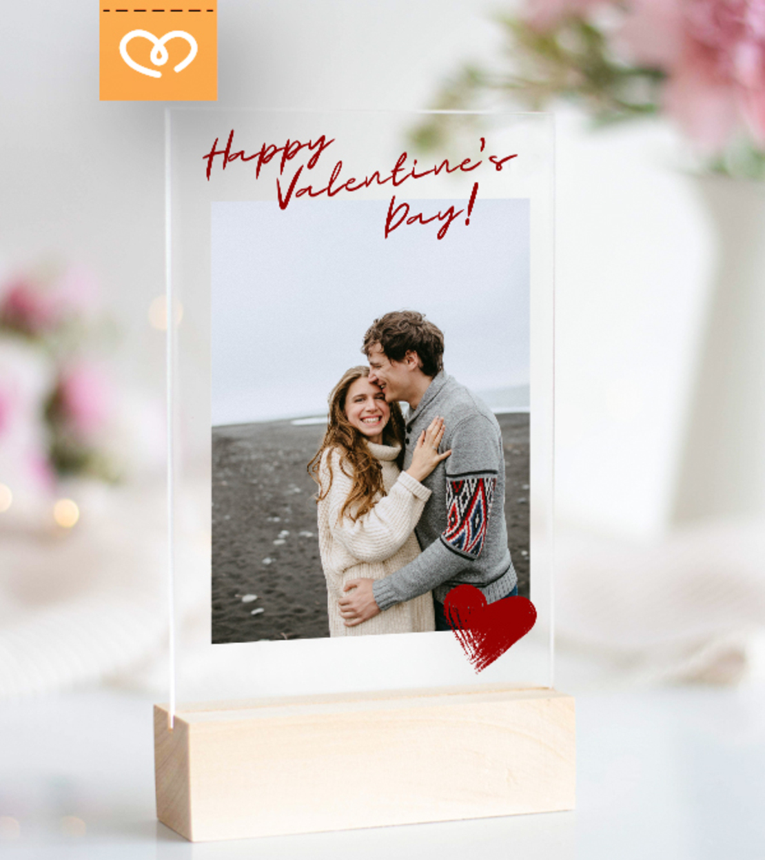 Подарък за влюбени – персонализиран плакет със снимка за Свети Валентин