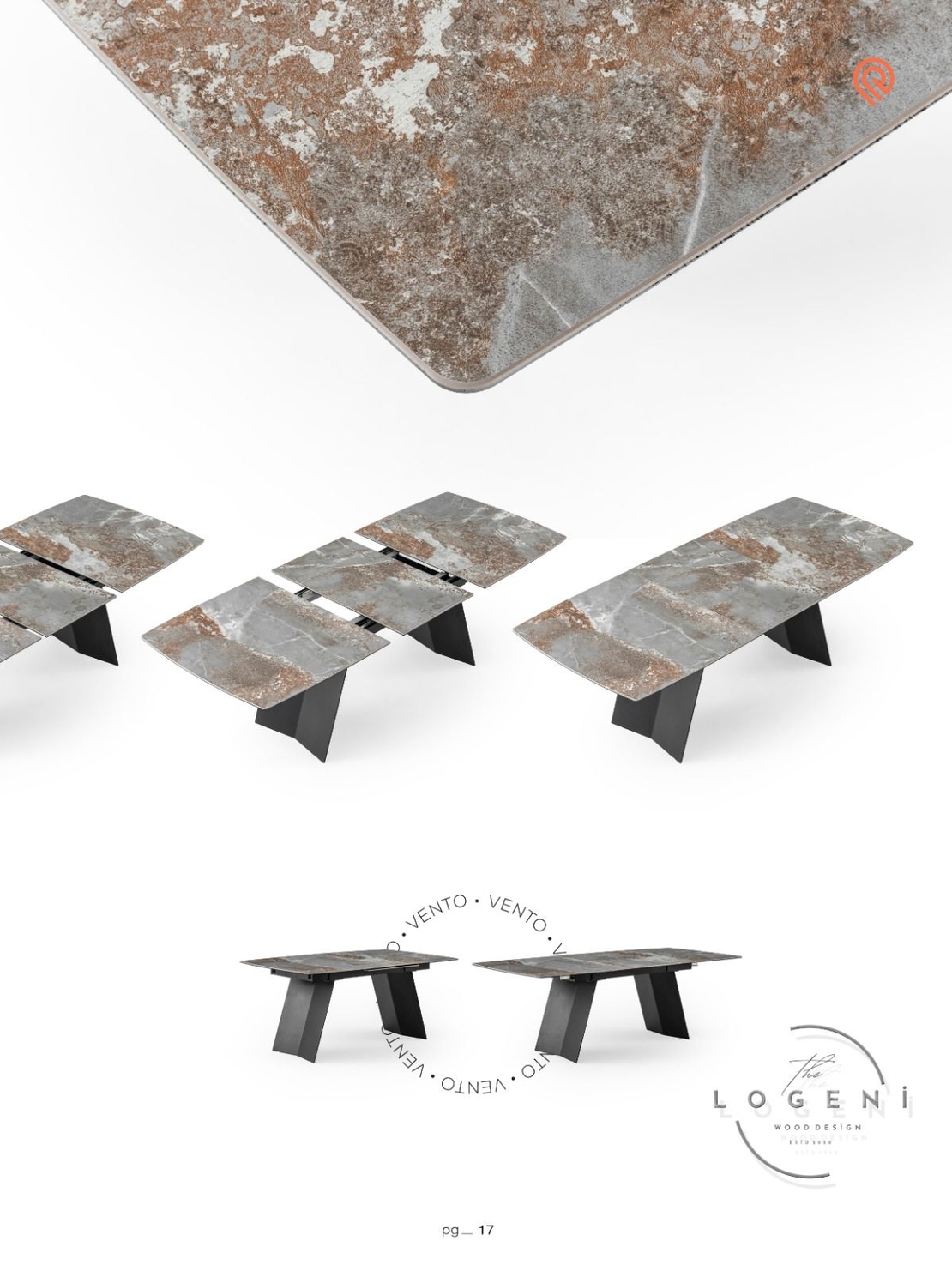 VENTO – Дизайнерска маса със синтерована порцеланова плоча