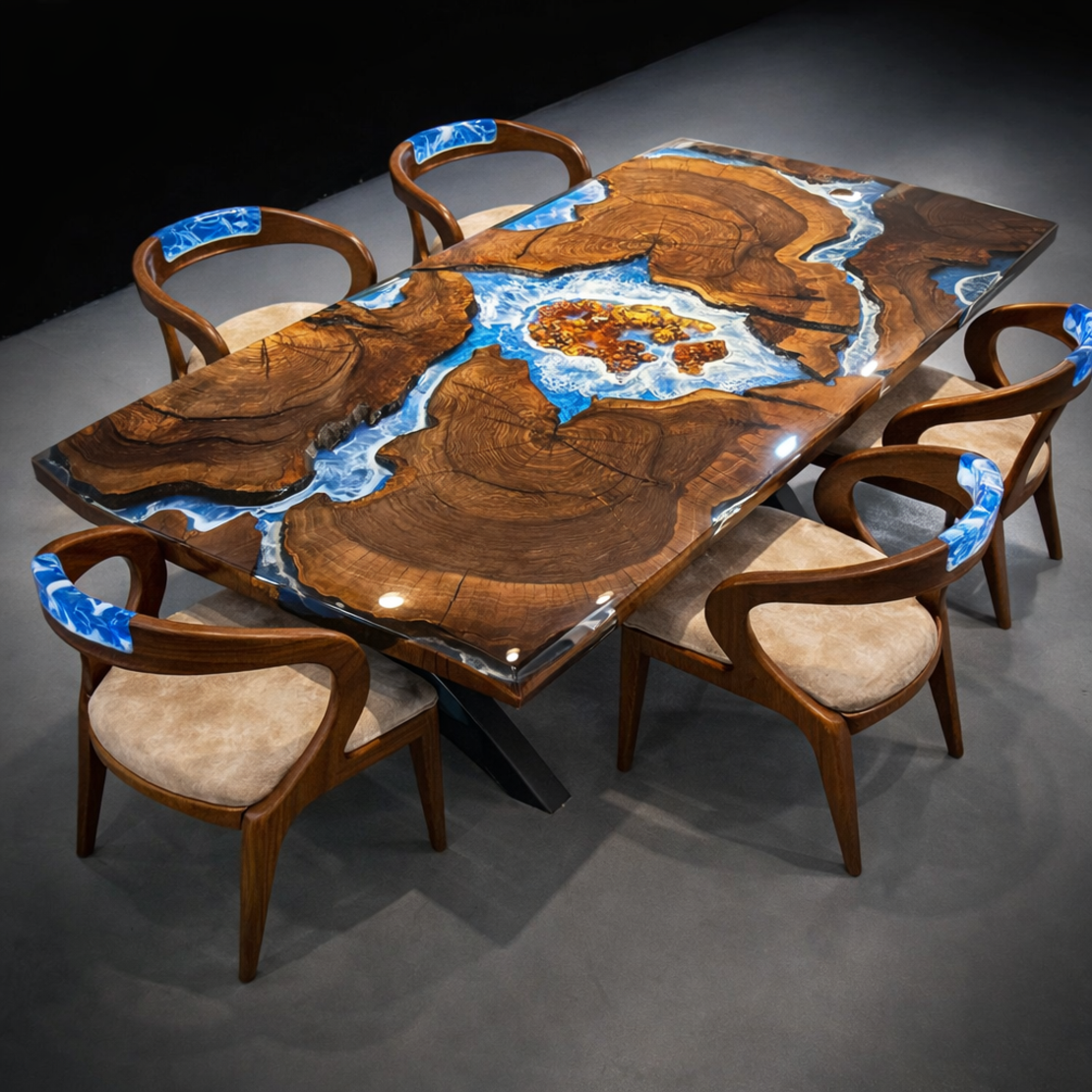 Ocean Art – Художествена епоксидна маса с морски ефект (по поръчка)