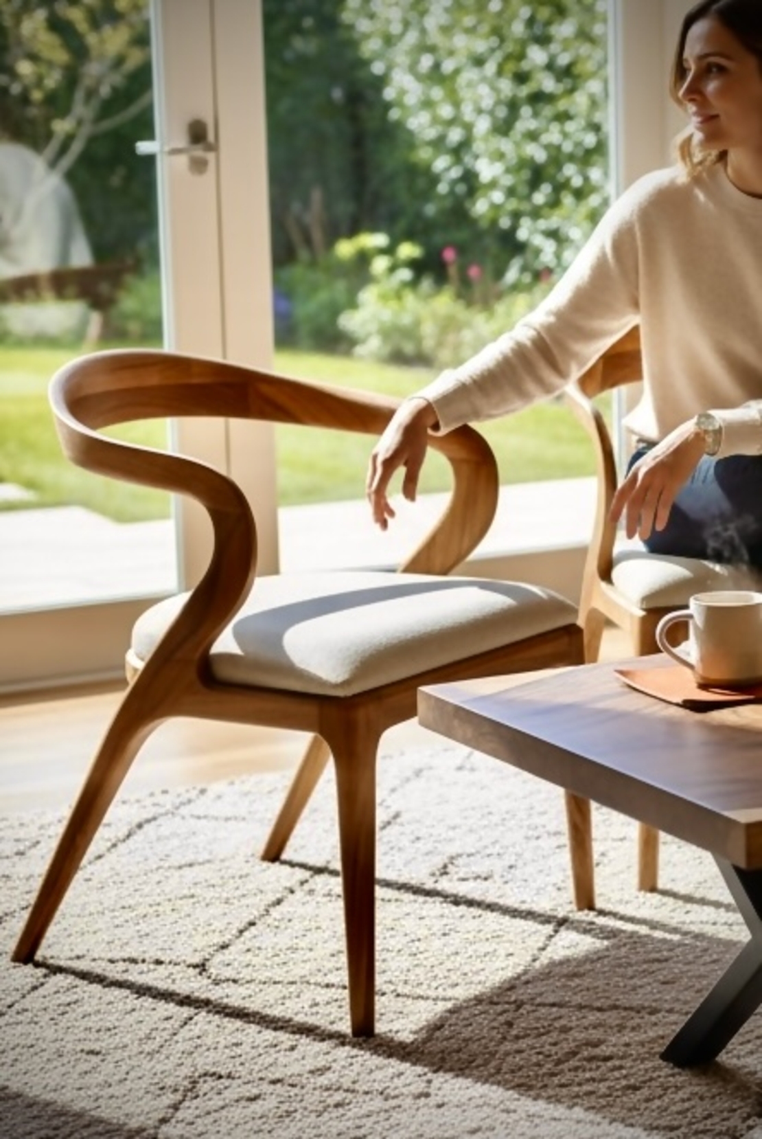 Луксозна холна маса от орех с епоксид – 120×70 см