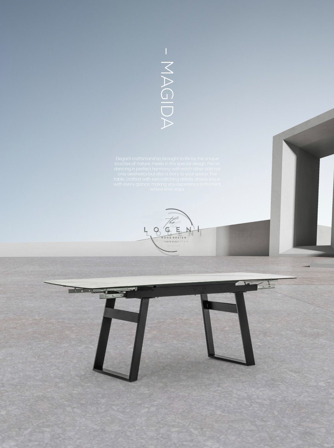 MAGIDA – Дизайнерска маса със синтерована порцеланова плоча