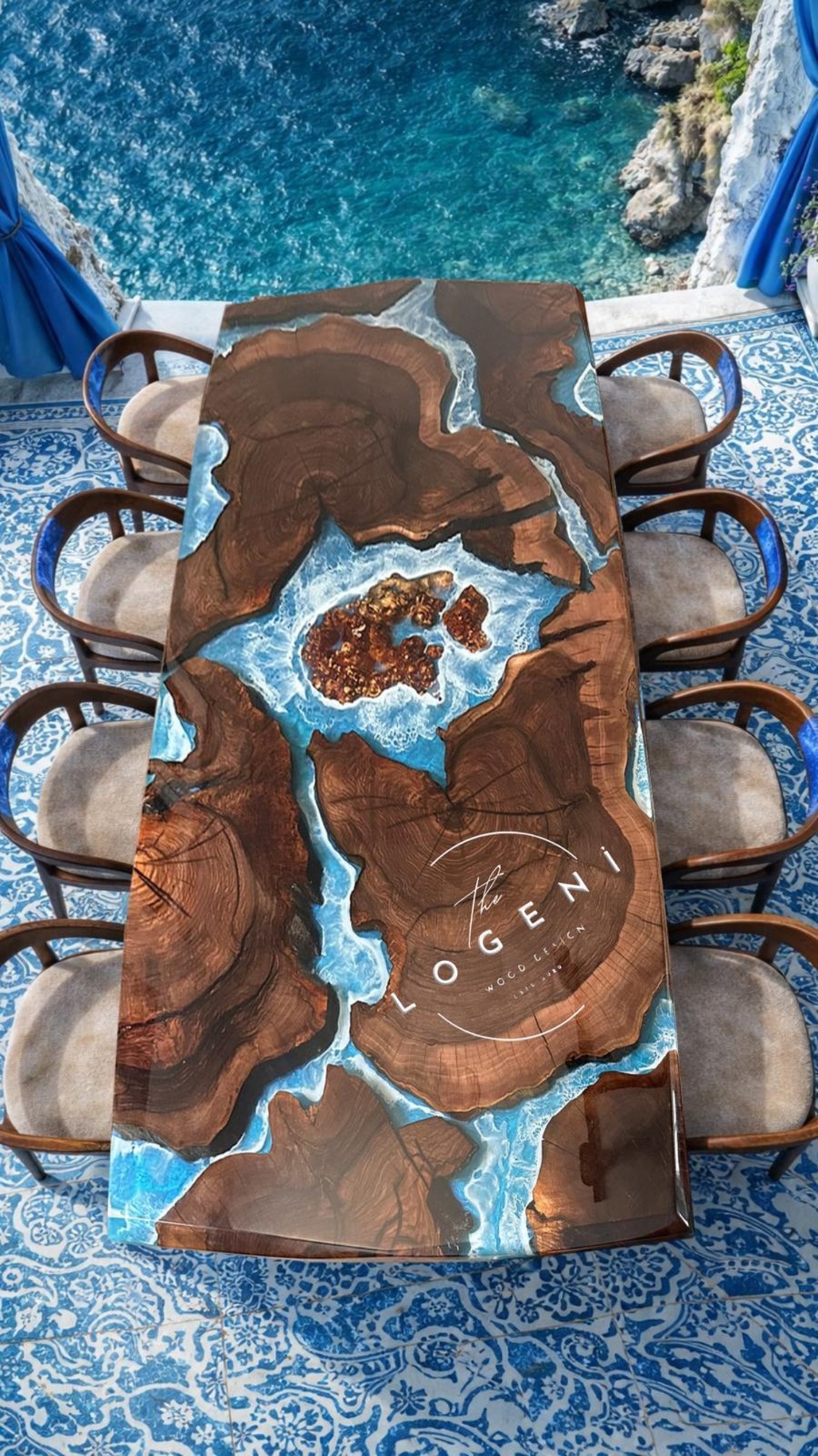 Ocean Art – Художествена епоксидна маса с морски ефект (по поръчка)