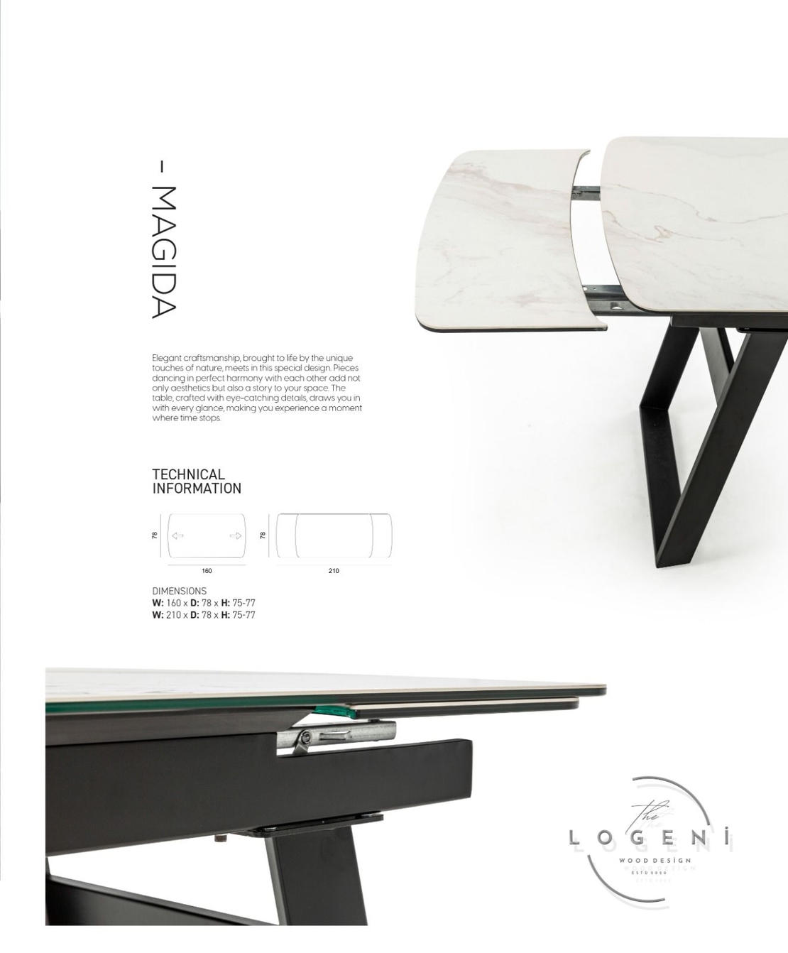 MAGIDA – Дизайнерска маса със синтерована порцеланова плоча