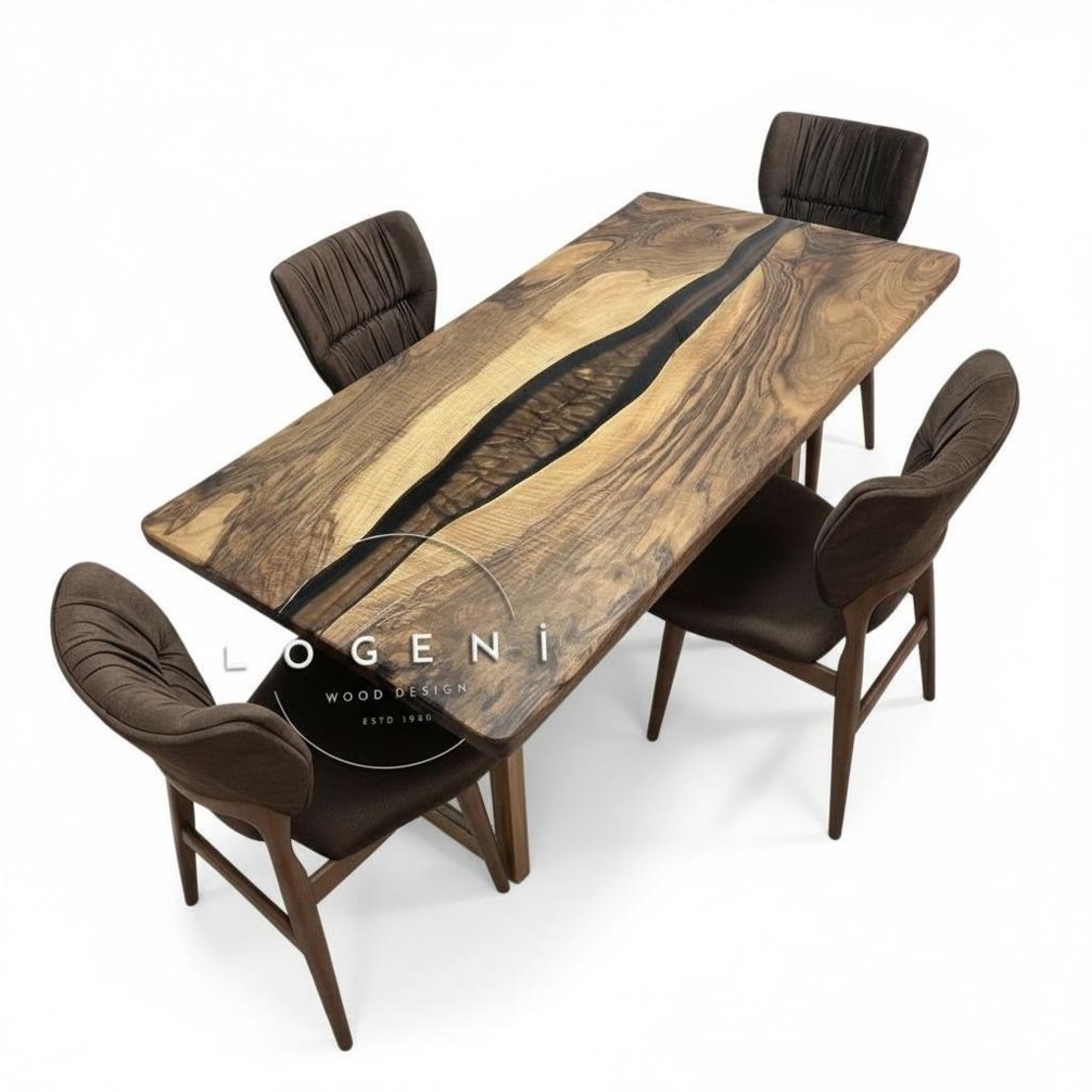 Кафяво пигментиран плот с прозрачен епоксид