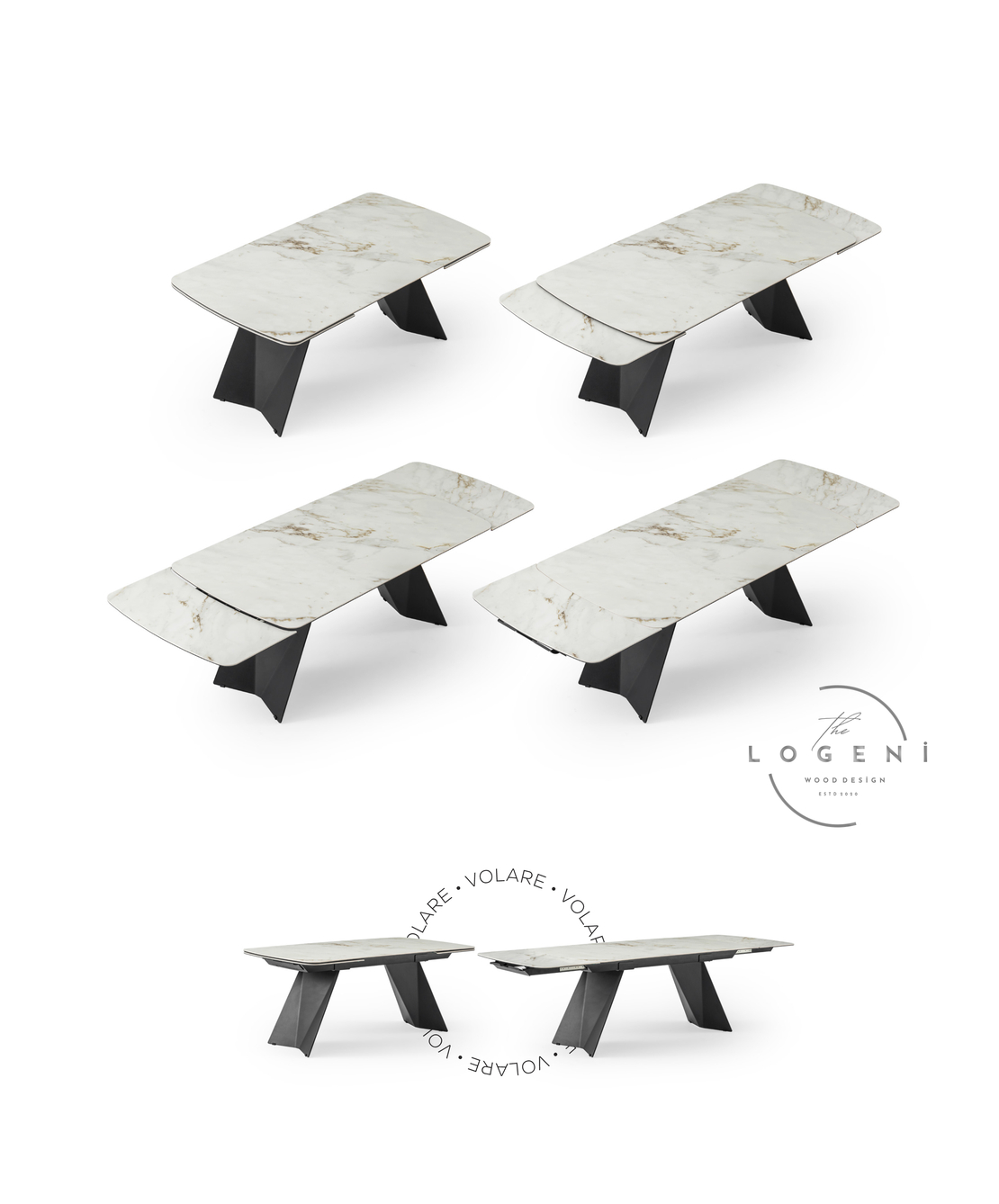 VOLARE – дизайнерска маса с керамичен плот