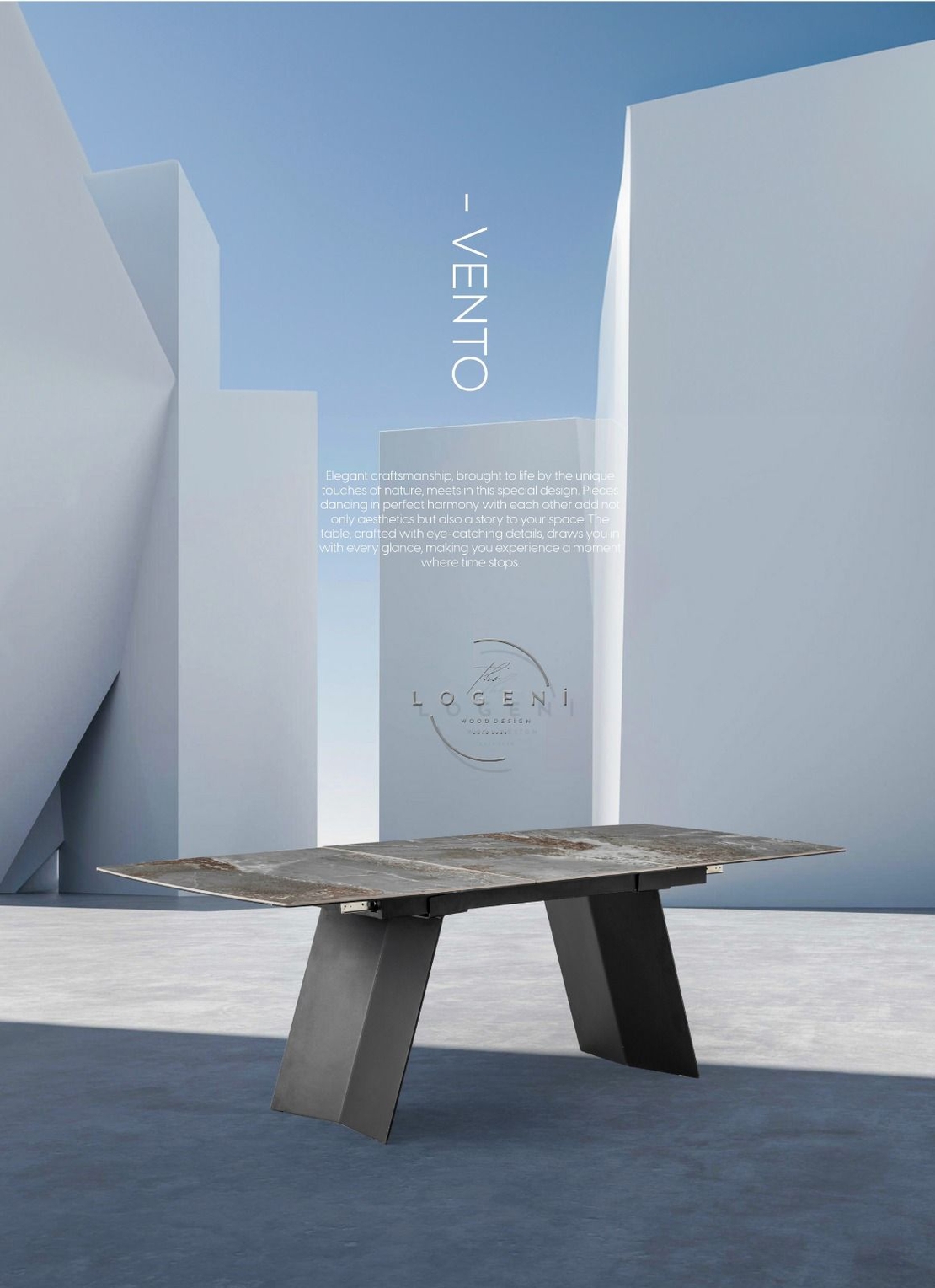 VENTO – Дизайнерска маса със синтерована порцеланова плоча