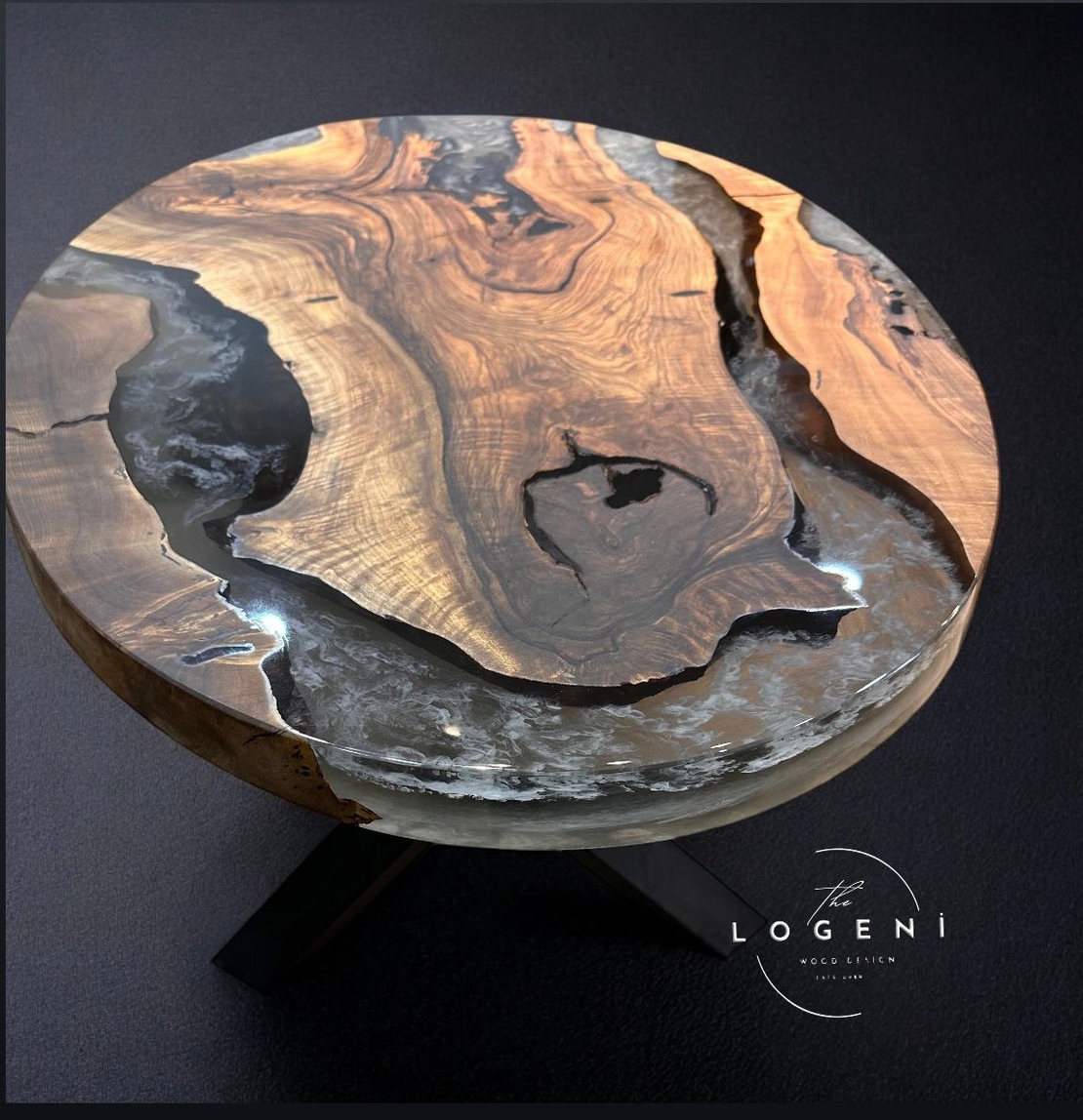 Епоксидна маса от масивно дърво – Oval | LogeniWood