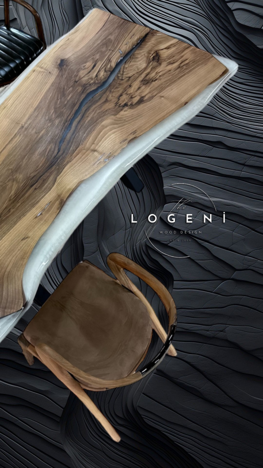 ✔ ръчно изработена епоксидна маса „Бяла Перла“ от орехово дърво