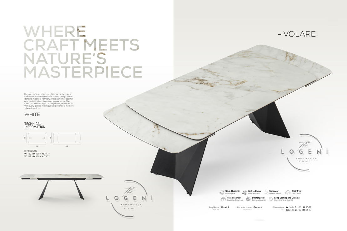 MAGIDA – Дизайнерска маса със синтерована порцеланова плоча