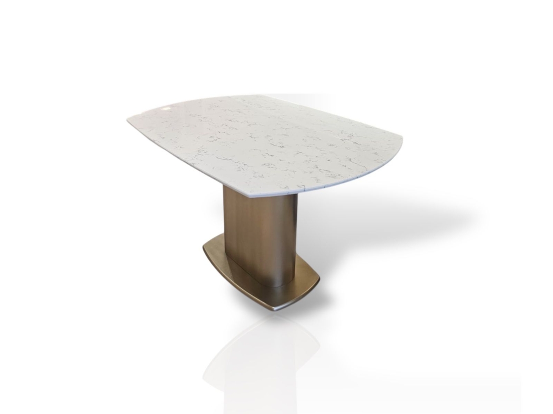 Разтегателна трапезна маса 90/120 → 190 см с мраморен плот