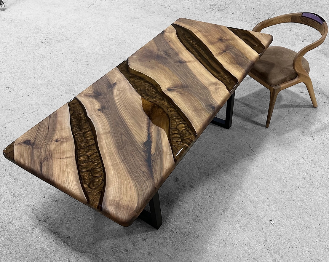 епоксидна маса от орех с кръстосана шарка