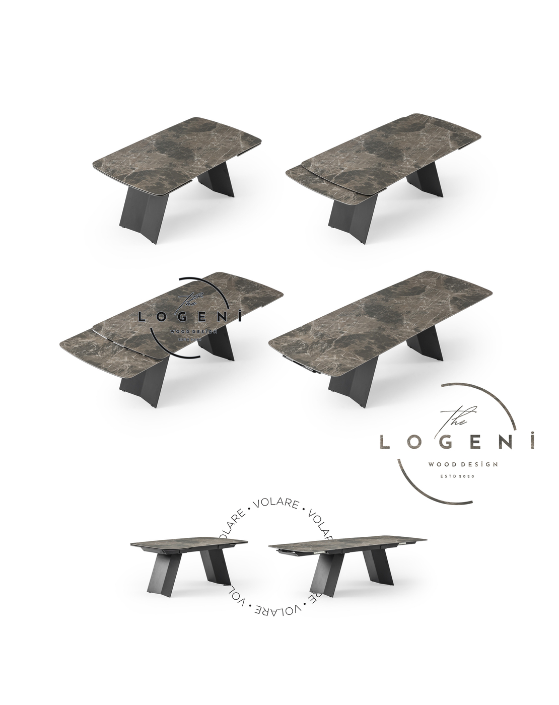 VOLARE – дизайнерска маса с керамичен плот