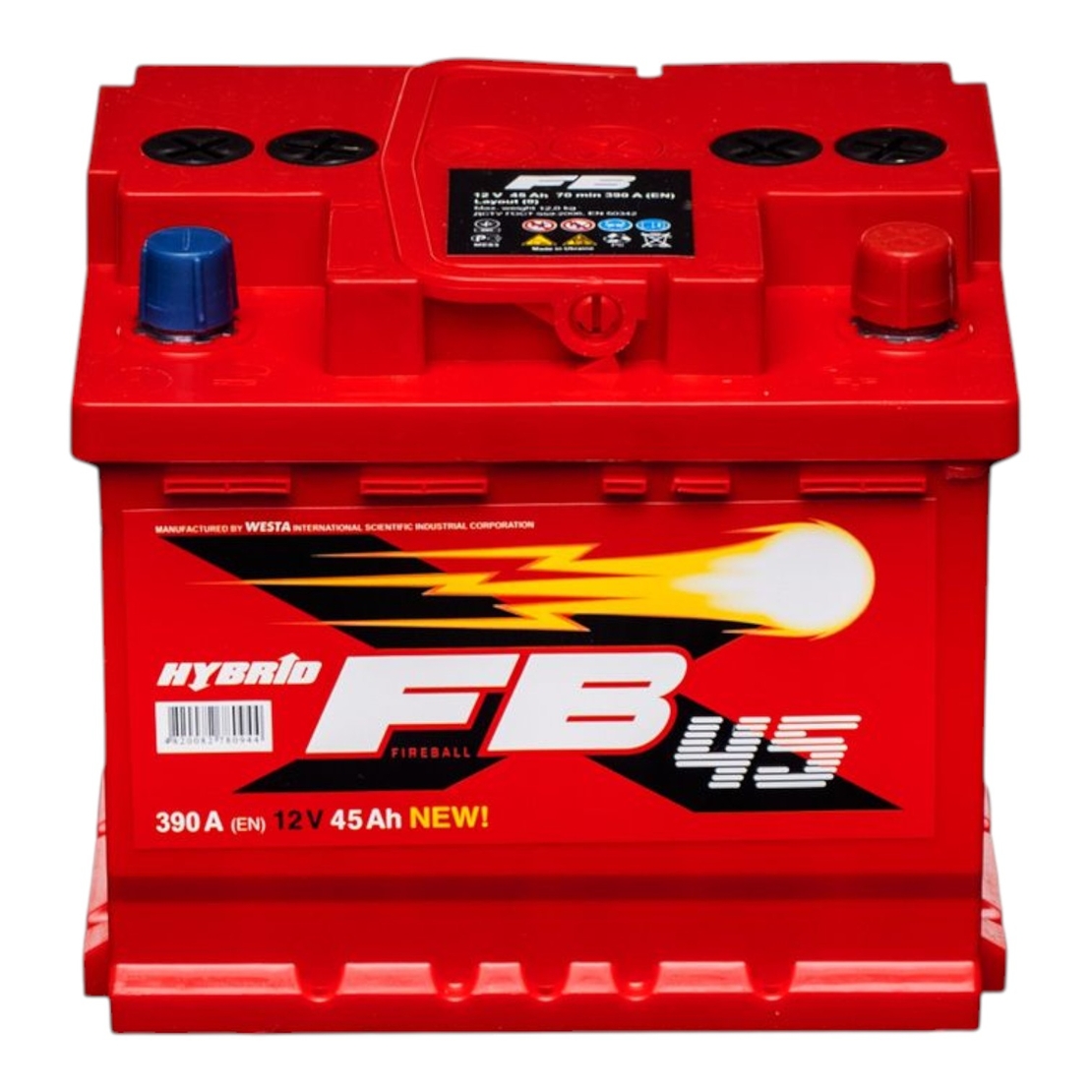Акумулатор WESTA FireBall FB 45Ah 390A 12V, десен плюс