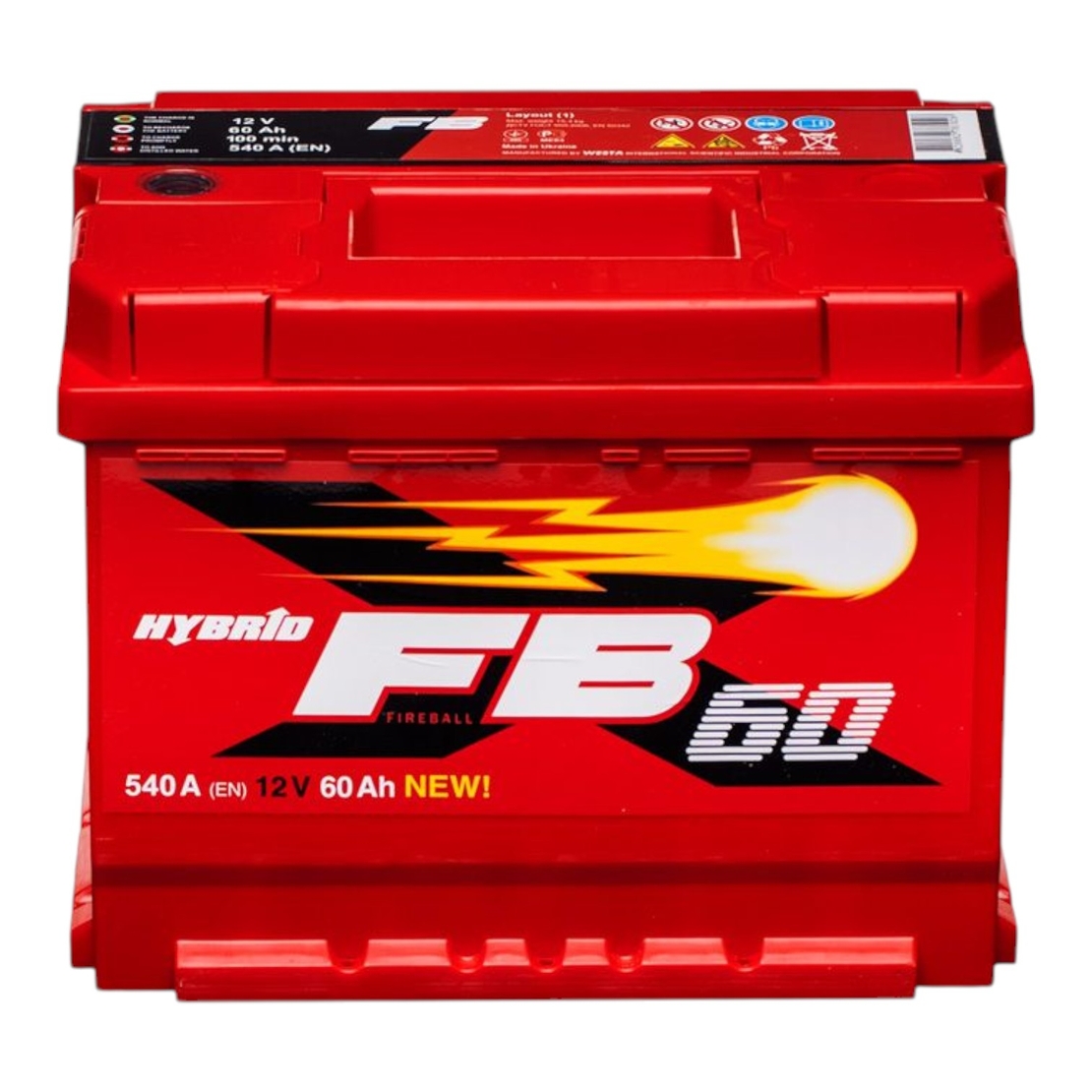 Акумулатор WESTA FireBall FB 60Ah 540A 12V, десен плюс