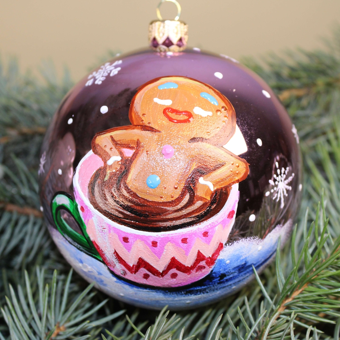 Стъклена коледна играчка - Бисквитка