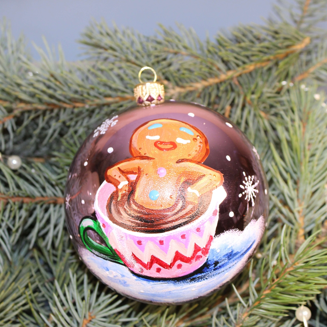 Стъклена коледна играчка - Бисквитка