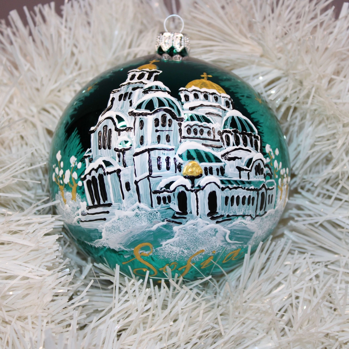 Стъклена коледна играчка - Александър Невски