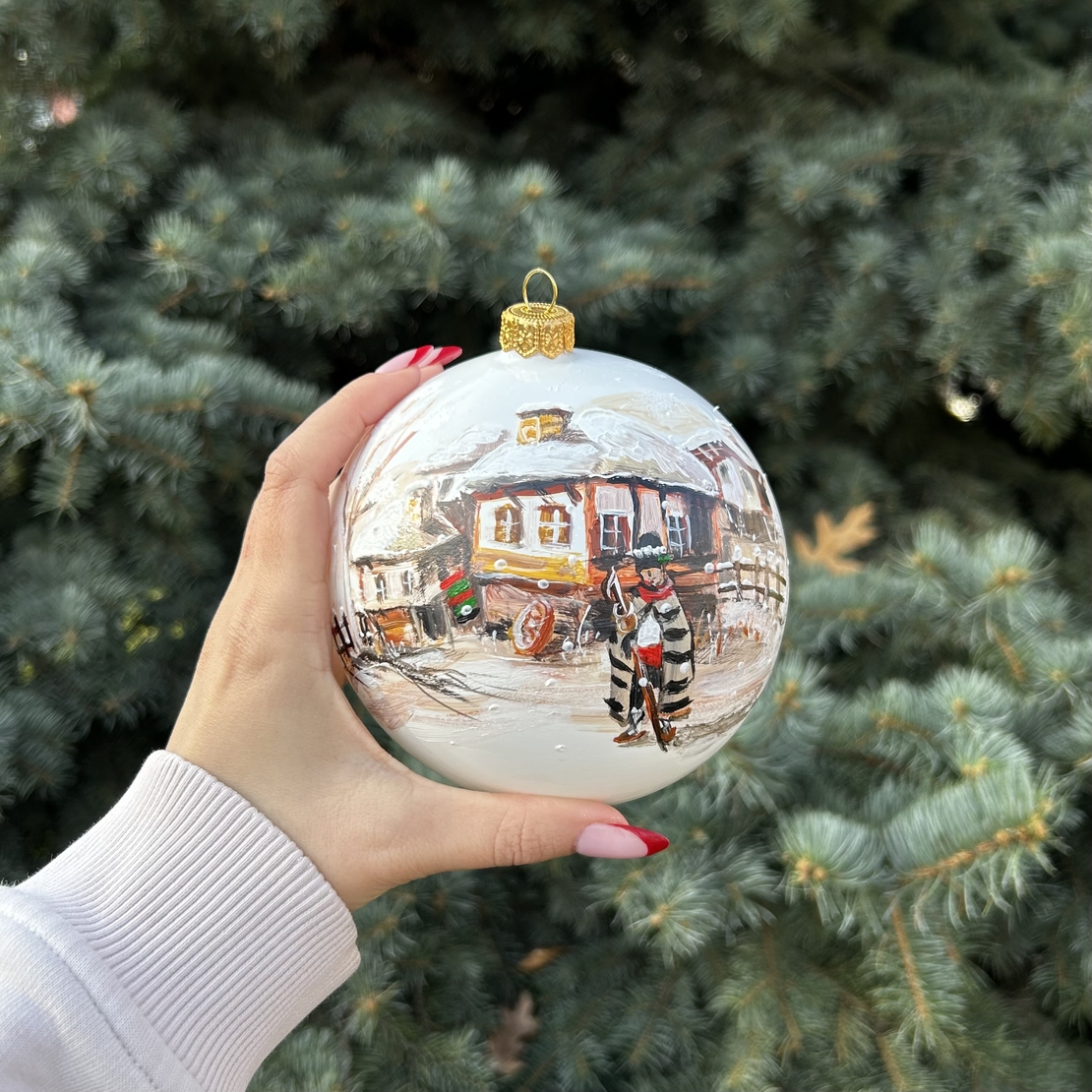 Стъклена коледна играчка - Коледари