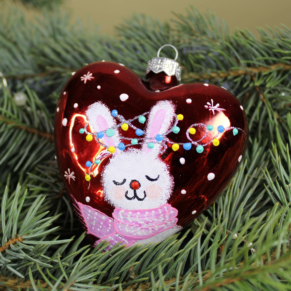 Стъклено сърце Зайче