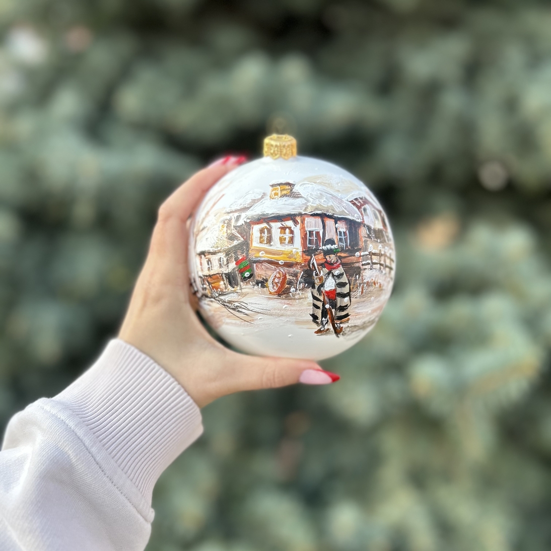 Стъклена коледна играчка - Коледари