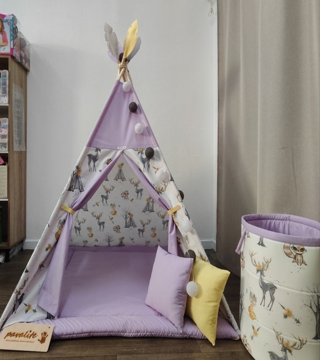 Детска палатка за момиче в лилаво - 