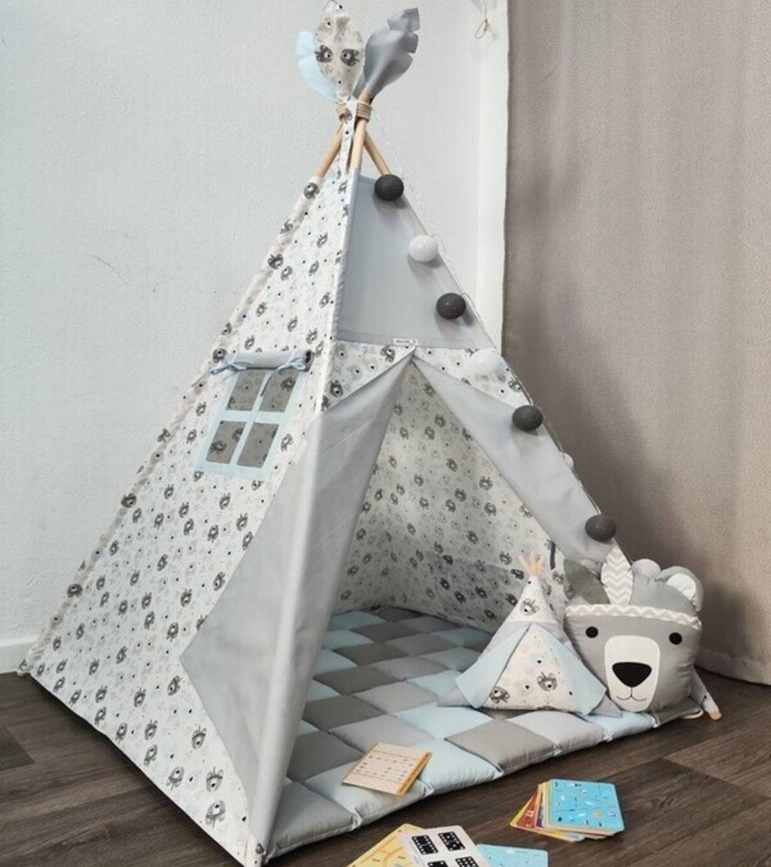 Детска момчешка палатка - Мечки индианци